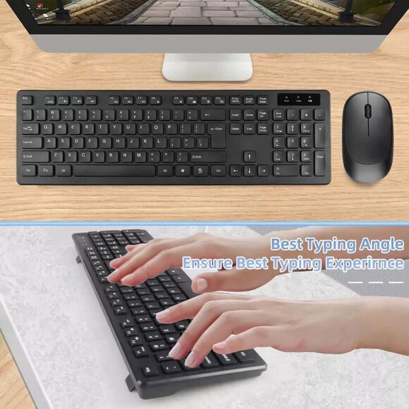 2.4GHz USB Wireless Keyboard and Mouse Set Ergonomic/Mouse PC/MAC NIB - Picture 4 of 5